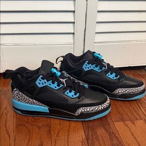 Jordan Black and Blue Sneakers with Elephant Print